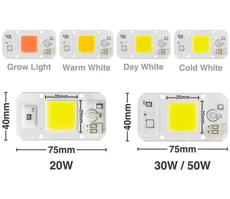 गर्म सफेद पौधे COB पावर एलईडी 20W 50W बढ़ प्रकाश के लिए उच्च ल्यूमेन