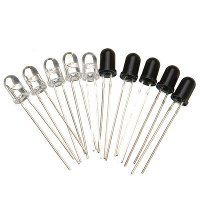 थर्मामीटर के लिए छेद के माध्यम से 5 मिमी आईआर एलईडी चिप 850nm 890nm 940nm 980nm